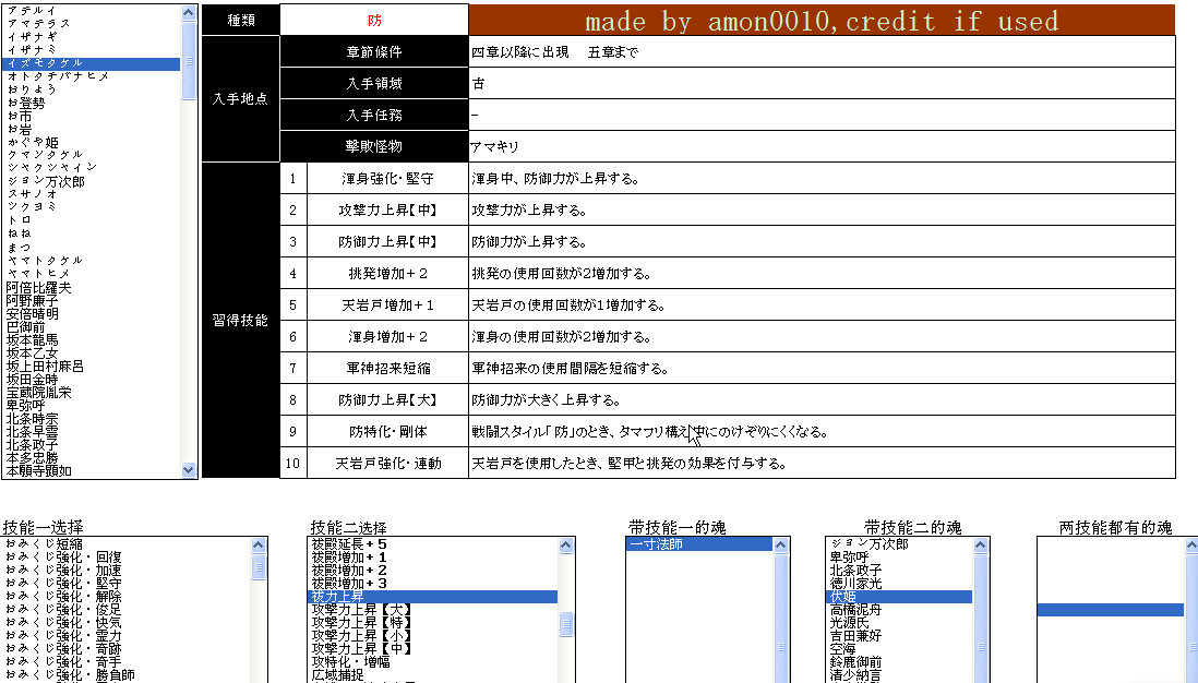 討鬼傳御魂技能和配珠資料查詢表